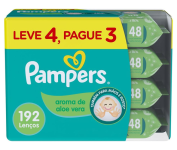 Pampers Lenços Umedecidos Aroma De Aloe Vera 192 Unidades na Amazon