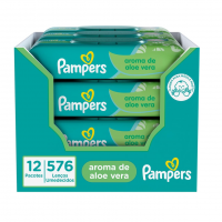 Pampers Lenços Umedecidos Aroma De Aloe Vera 48 Unidades (pacote De 12) na Amazon