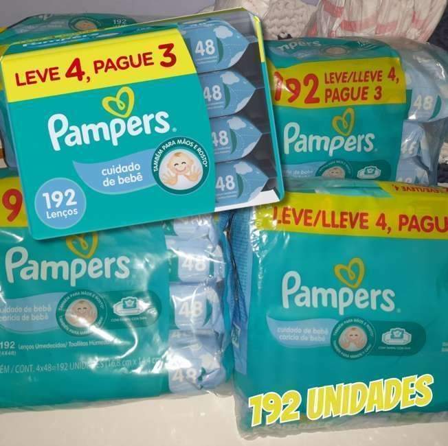 Pampers Lenços Umedecidos Cuidado de Bebê 192 Unidades na Amazon