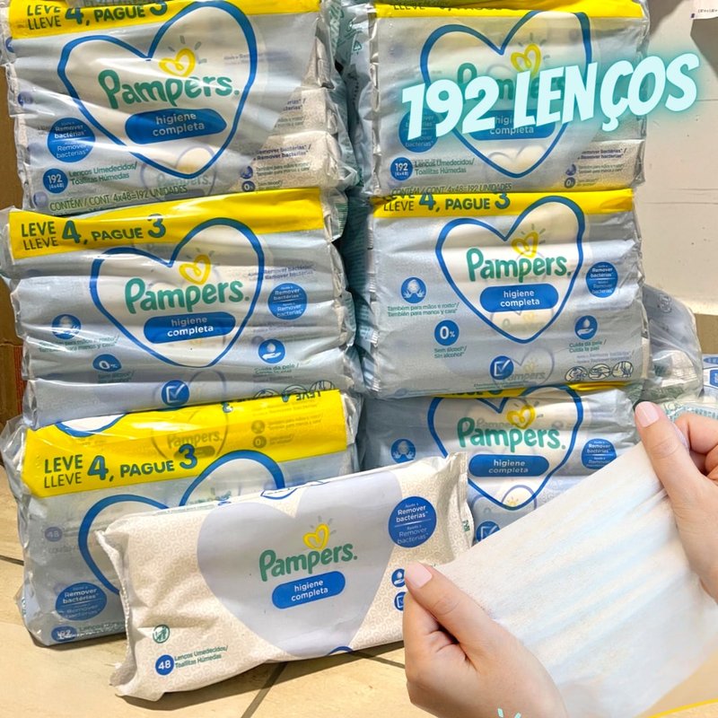 Pampers Lenços Umedecidos Higiene Completa 192 Unidades na Amazon