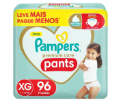 Pampers Pants Premium Care Fralda Fácil de Vestir XG 96 Unidades na Amazon