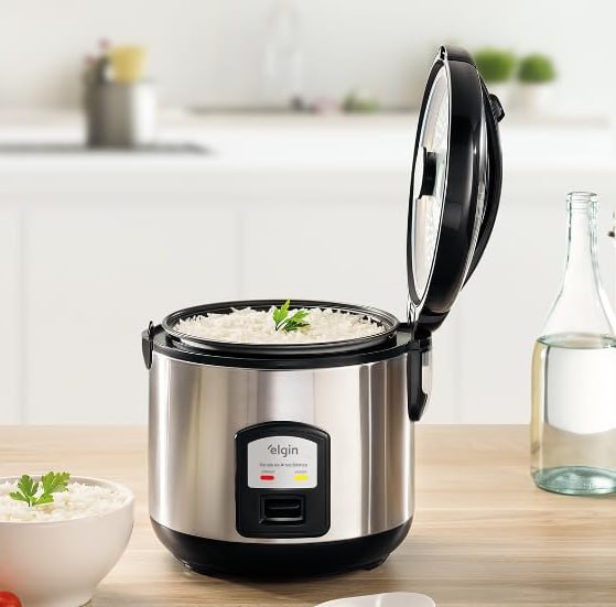 Panela de Arroz Elétrica Gran Rizzo 700W Elgin Antiaderente 10 Xícaras 110V com acessórios na Amazon