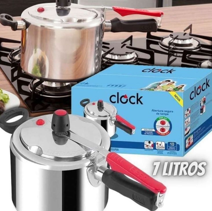 Panela de pressão CLOCK 7 Litros POLIDA na Casas Bahia