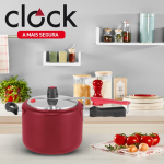Panela de Pressão Clock Original Vermelha 4,5L de Fechamento Interno na Amazon