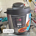 Panela de Pressão Elétrica 6L Digital, Inox/Preto, 220v, Midea na Amazon