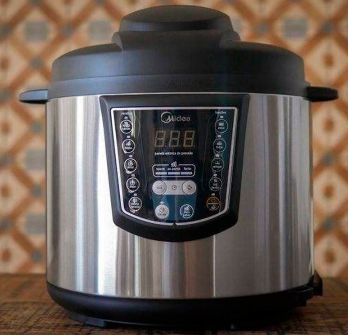 Panela de Pressão Elétrica 6L Digital, Inox/Preto, Midea na Amazon