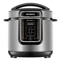 Panela De Pressão Elétrica 6L Mondial Master Cooker PE60 Preta Inox 127V na Casa e Vídeo