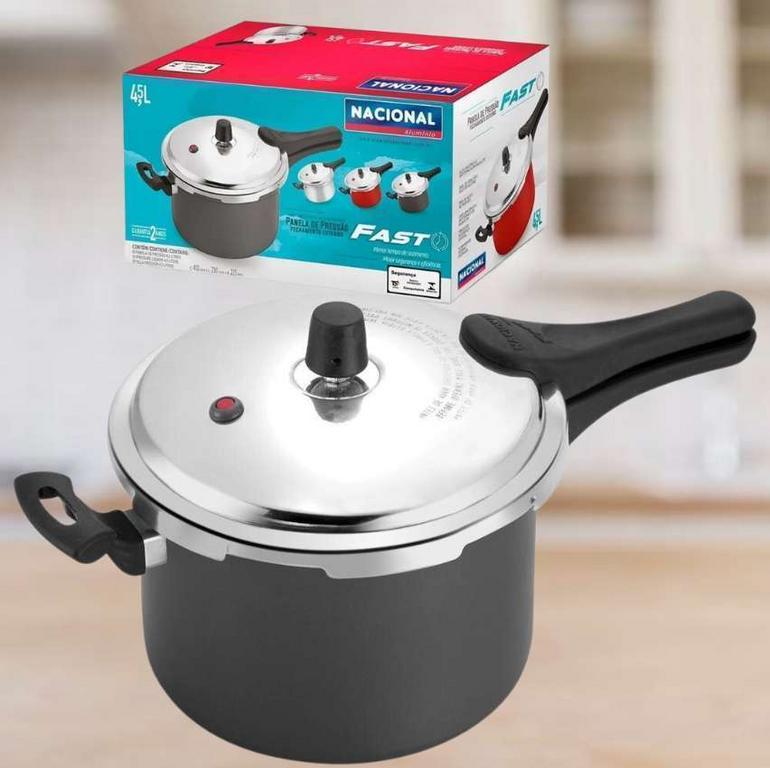 Panela De Pressão Fechamento Externo Preto Alumínio Nacional 4,5l na Magazine Luiza