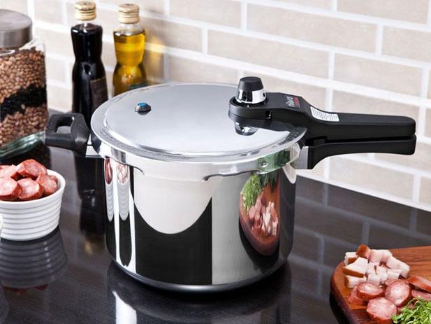 Panela de Pressão Nigro Eterna Alumínio 6L - Fechamento Externo com Regulador de Pressão Polida na Magazine Luiza