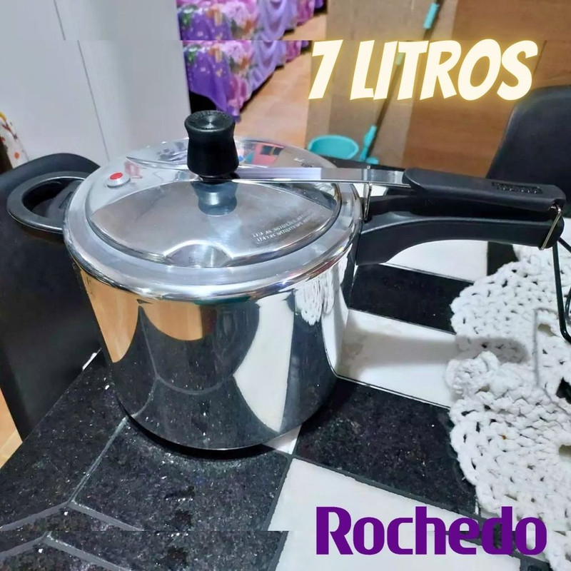 Panela de Pressão Rochedo Turbo Alumínio Polido 7 Litros na Amazon