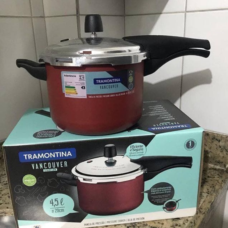 Panela de Pressão Tramontina Vancouver 20582720 4,5L Vermelha na Amazon