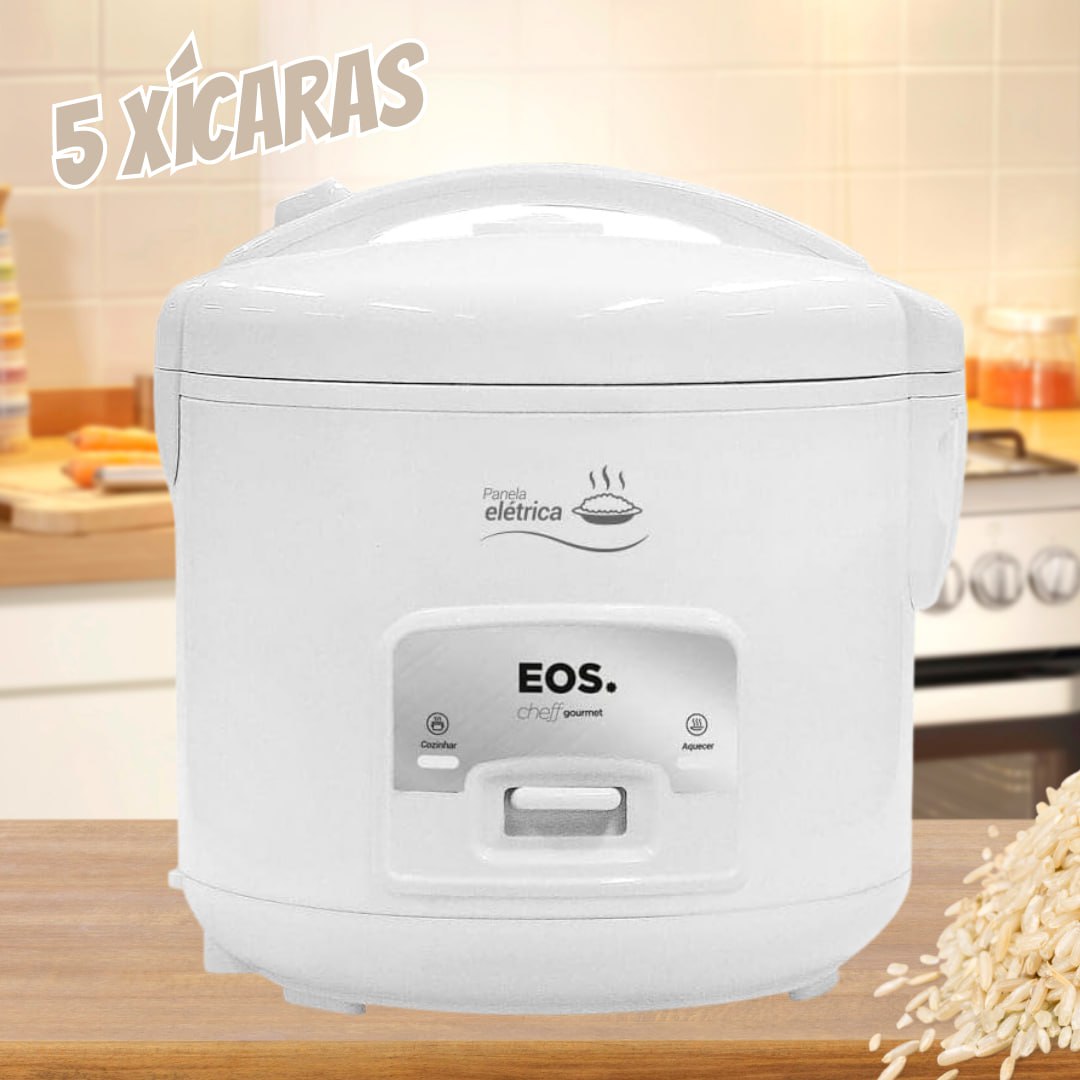 Panela Elétrica de Arroz EOS 5 Xícaras Branca EPA05B 220V na Casas Bahia