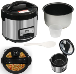 Panela Elétrica De Arroz Eos 5 Xicaras Inox Preta Tampa Vidro Clear Glass Epa05pi 110v na Amazon