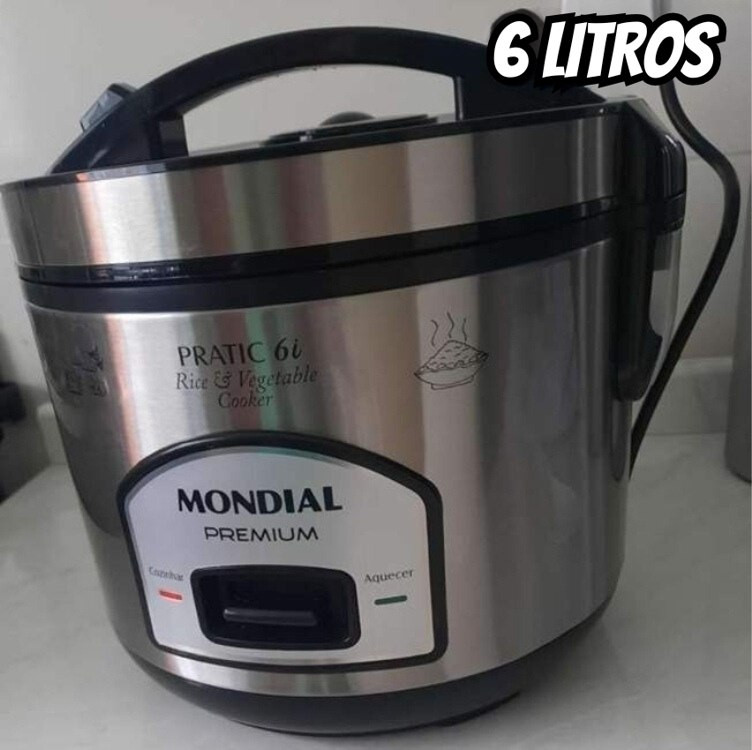Panela Elétrica de Arroz, Mondial, Preto/Inox, 500W – PE-43-6X na Amazon