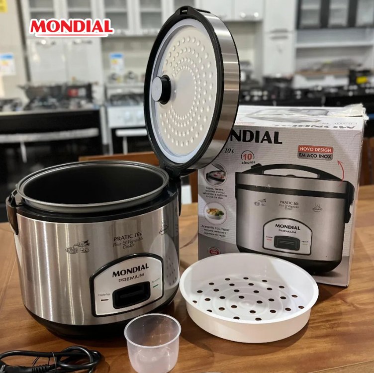 Panela Elétrica de Arroz, Mondial, Preto/Inox, 700W – PE-42-10X na Amazon