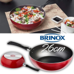 Panela Frigideira Wok Antiaderente Ø26cm Vermelha Ruby 3l Brinox na Amazon