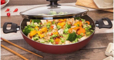 Panela Wok Antiaderente Tramontina de Alumínio – com Tampa Loreto Vermelha 28cm na Magazine Luiza