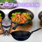 Panela Wok Antiaderente Tramontina de Alumínio – Ravena Azul 24cm na Magazine Luiza