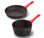 Panelas Polishop Ichef Home Vermelha Sauté Grand 24cm e Sauce 20cm na Magazine Luiza