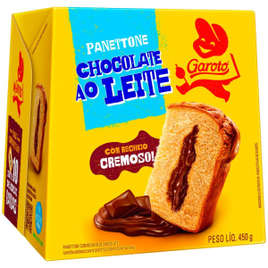 Panettone Garoto Recheio Chocolate ao Leite Caixa - 450g na Casas Bahia
