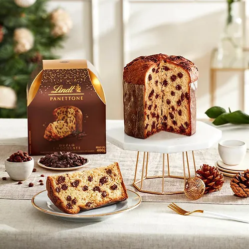 Panettone Lindt Gotas de Chocolate 400g na Shopee