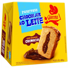 Panettone Recheio Cremoso Chocolate ao Leite Garoto Caixa 450g na Americanas