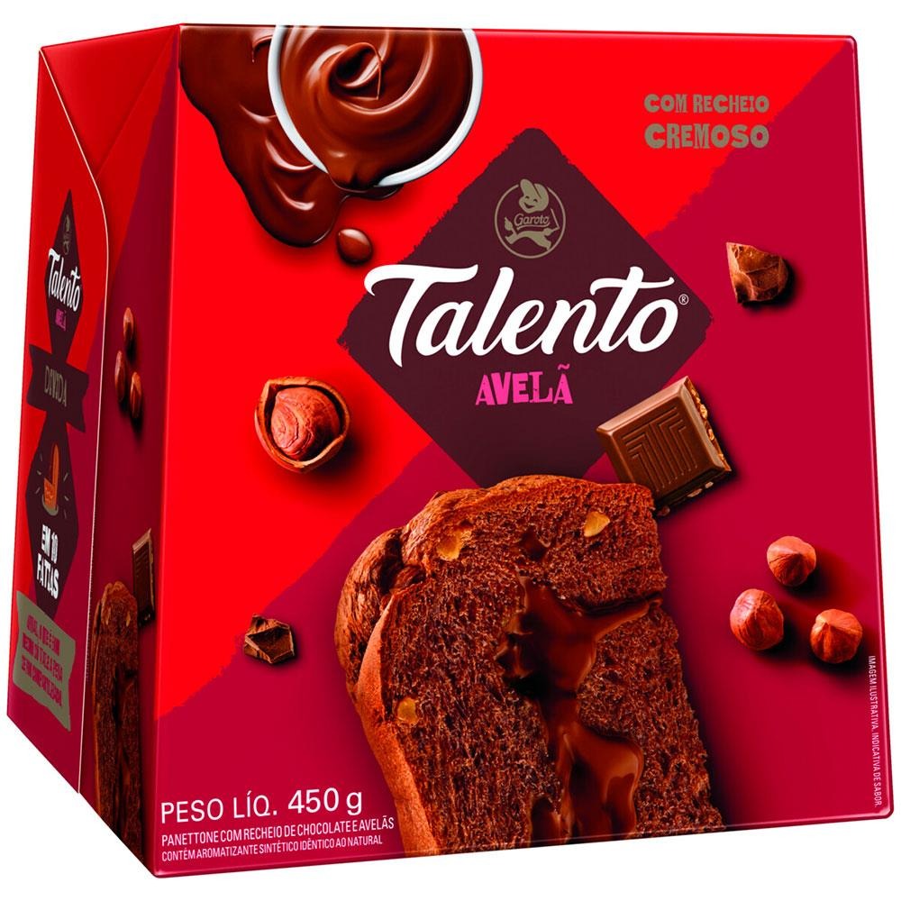 Panettone Talento Nestlé Recheio Chocolate Avelã Caixa – 450g na Extra