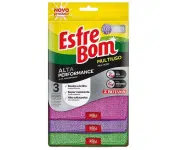 Pano Alta Performance Multiuso, 3 Unidades, Pink/Roxo/Verde, EsfreBom na Amazon