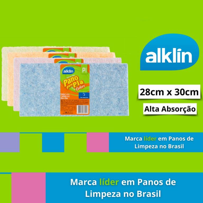 Pano para Pia, Colorido, 28 x 30 cm, Alklin na Amazon