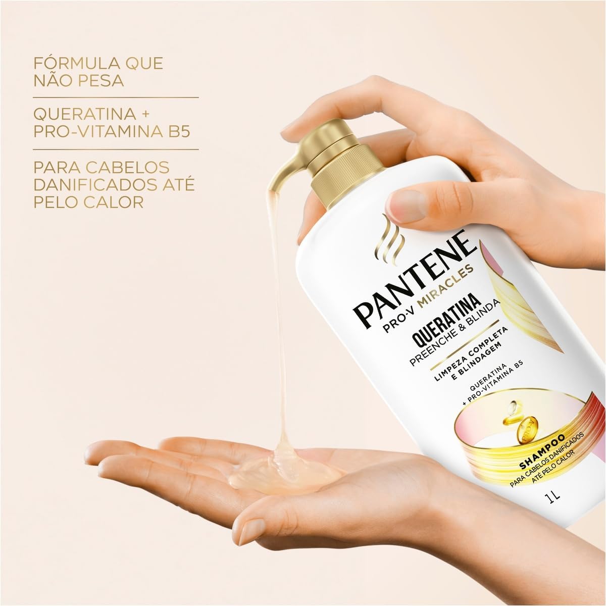 Pantene PRO-V Miracles Shampoo Queratina 1L na Amazon