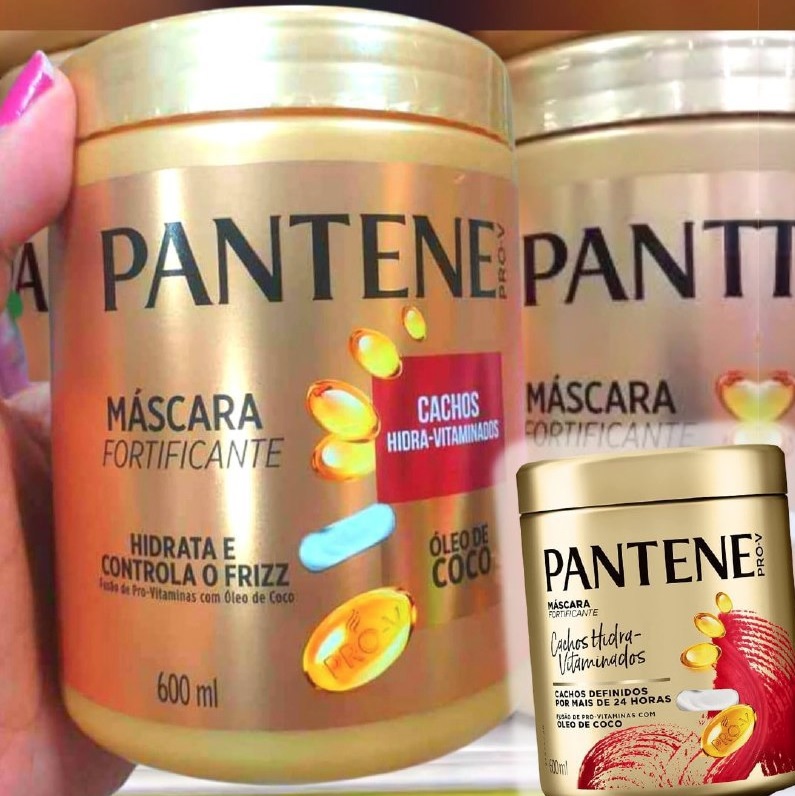 Pantene – Máscara Capilar Intensiva Cachos Hidra-Vitaminados, com Óleo Capilar de Coco, Tratamento Capilar Reparador, 600 ml na Amazon