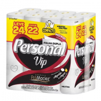 Papel Higiênico Folha Dupla Neutro PERSONAL Vip - 24 Rolos (Pix) na Magazine Luiza