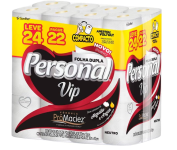 Papel Higiênico Folha Dupla, Personal VIP – 24 unidades na Amazon