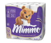 Papel Higiênico Mimmo Folha Dupla, 30m, Leve 12 Pague 11 Rolos na Amazon