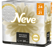 Papel Higiênico Neve Supreme Folha Tripla, 20m, Leve 24 Pague 21 Rolos na Amazon