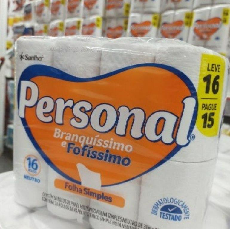 Papel Higiênico Personal Branquíssimo e Fofíssimo Folha Simples Leve 16 Pague 15 rolos de 30 m na Amazon