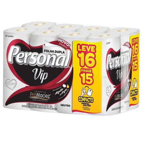 Papel Higiênico Personal Vip Folha Dupla 16 Unidades na Magazine Luiza