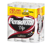 Papel Higiênico Personal VIP Folha Dupla Leve 32 Pague 28 rolos 30M na Amazon
