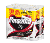 Papel Higiênico Personal VIP, Folha Dupla – 24 unidades na Amazon