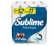Papel Higiênico Sublime Folha Dupla, 12 rolos na Amazon