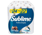Papel Higiênico Sublime Folha Dupla, 24 rolos na Amazon