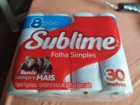 Papel Higiênico, Sublime, Folha Simples, Vermelho, 8 Rolos na Amazon