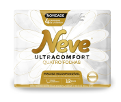 Papel Higiênico Ultracomfort, Neve – Folha Quádrupla, 20m, 12 rolos na Amazon