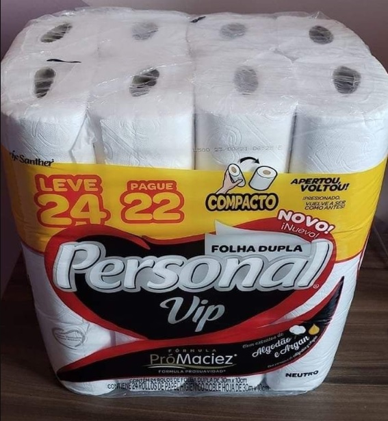 Papel Higiênico VIP Folha Dupla, Personal, 24 unidades, Branco (Embalagem pode variar) na Amazon