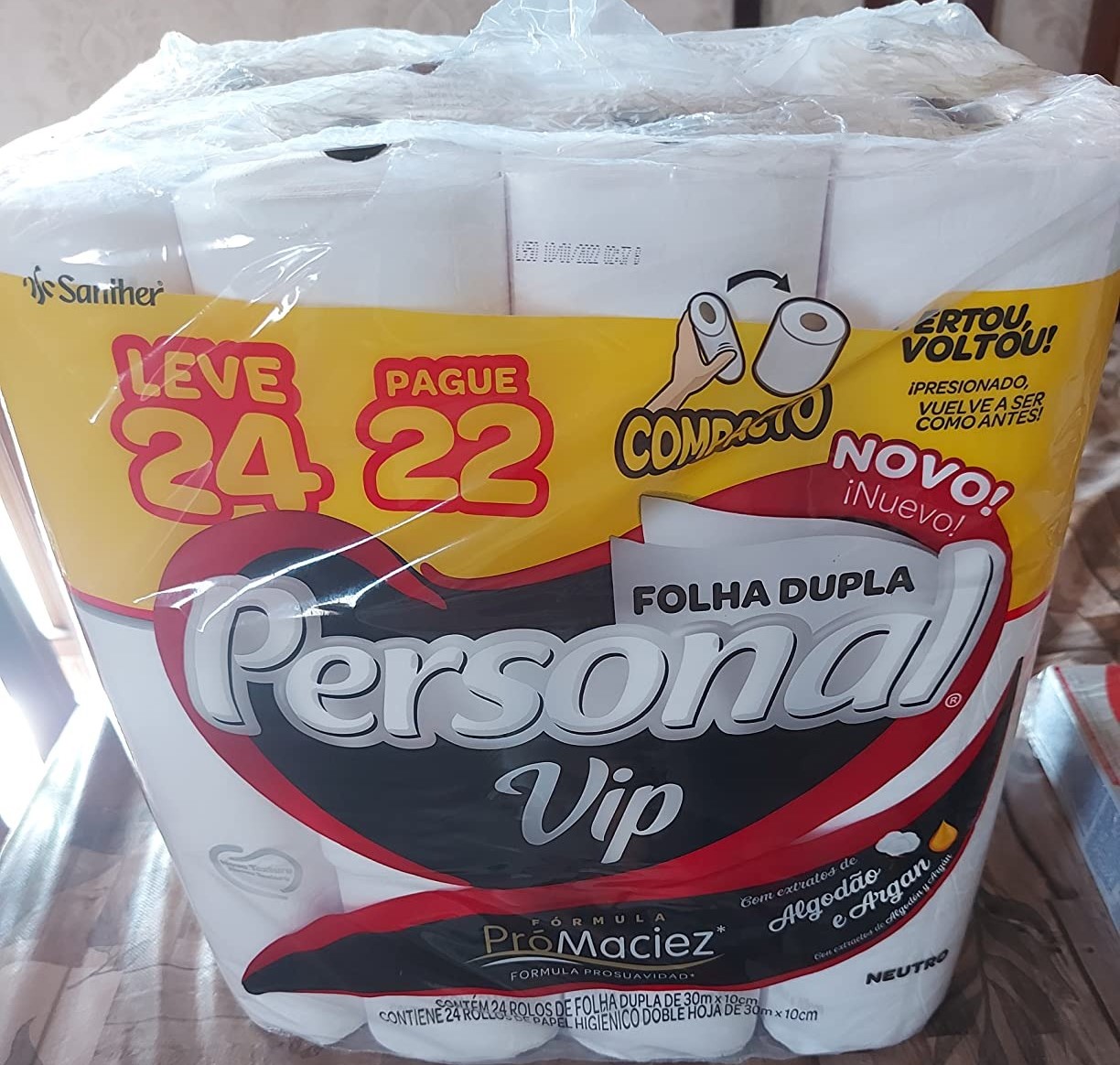 Papel Higiênico VIP Folha Dupla, Personal, 24 unidades, Branco (Embalagem pode variar) na Amazon