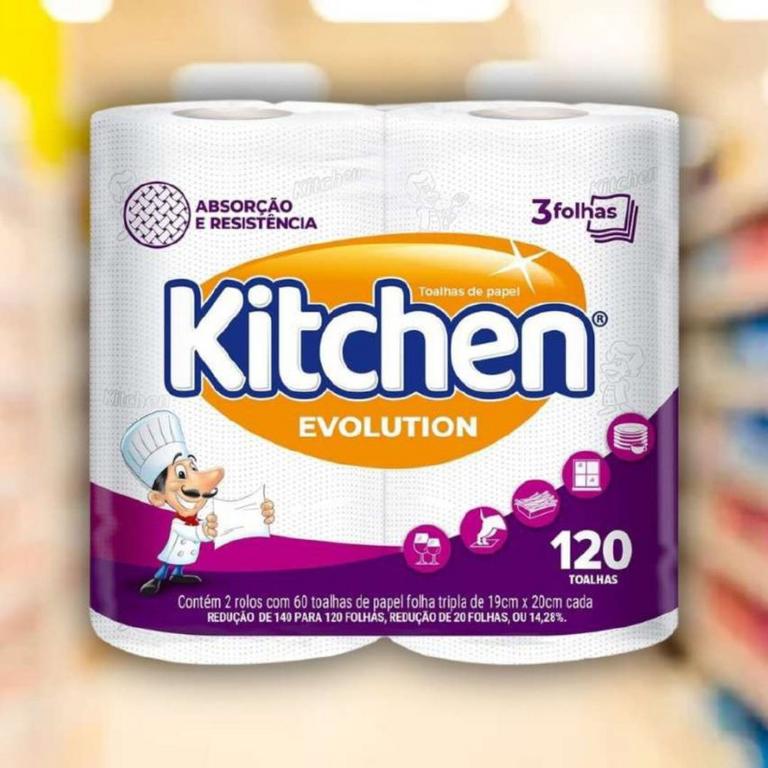 Papel Toalha Kitchen Folha Tripla Total Absorv 120 Folhas na Amazon