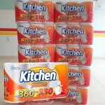 Papel Toalha Kitchen Jumbo Folha Dupla – Pack com 3 rolos de 120 unidades de 19×20 cm cada na Amazon