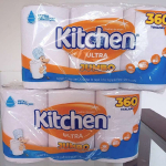 Papel Toalha Kitchen Jumbo Folha Dupla – Pack com 3 rolos de 120 unidades de 19×20 cm cada na Amazon