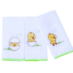 Papi Textil Papizinha Babete Bordada Pacote de 3 Unidades, Verde (Pintinho), 32 x 32 cm na Amazon