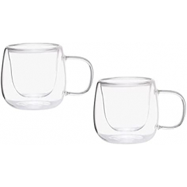 Par de Copos Para Café Parede Dupla Com Alça Material Vidro TCJ19157 - Mimo Style na Amazon